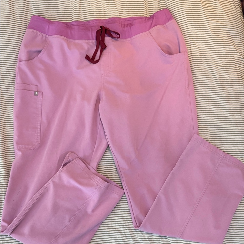 Figs Pink/Purple Kade Scrub Pants with Drawstring XXLT